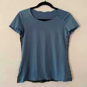 On Running Blue Black Lightweight Running Shirt Short Sleeve Active Women's XS